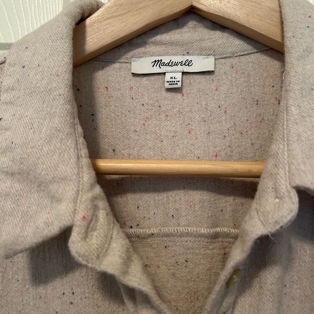 Madewell Light Tan Speckled Shacket XL